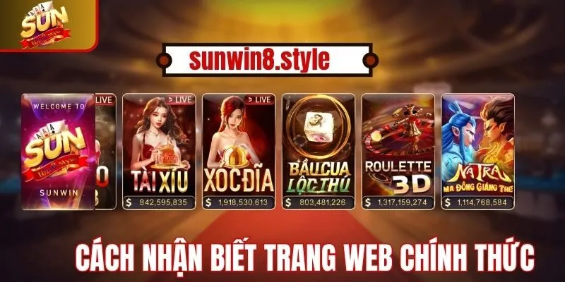 Cách nhận biết trang web chính thức cổng game Sunwin
